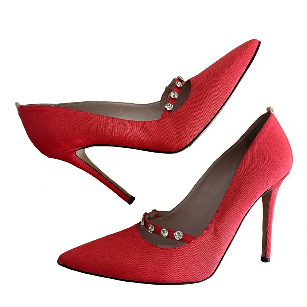 SJP coral 39/5 Pointed Toe Women's Shoes with Stones